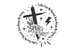Coffee Gets Me Started Jesus Keeps Me Going svg design Product Image 1