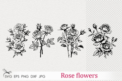Rose flowers SVG Product Image 1