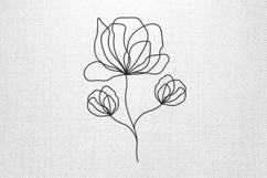 Elegant One Line Flower Outline Embroidery Design Product Image 1