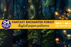 Fantasy Enchanted Forest Digital Paper Bundle PNG Product Image 2