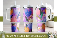 Colorful Tulips Tumbler, Purple 40 Oz Tumbler Template Product Image 1
