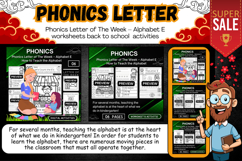 Phonics Letter of The Week Alphabet E Activities worksheets Product Image 1