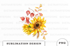 Watercolor Autumn Sunflowers png Product Image 1