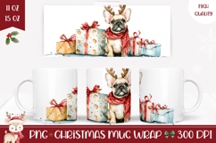 Watercolor Christmas Dog Mug, Christmas Presents Mug Print Product Image 1