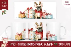 Watercolor Christmas Dog Mug, Christmas Presents Mug Print Product Image 1