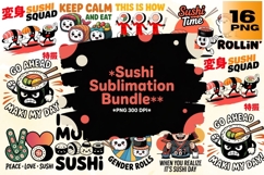 Sushi Sublimation Bundle - 16 PNG Product Image 1