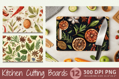 Food Herbs &amp; Spices Cutting Boards sublimation Design Product Image 1