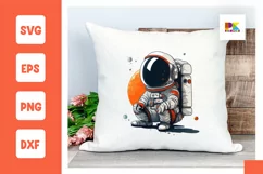 cute baby astronaut clipart svg, watercolor astronaut png Product Image 1