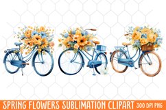 Spring Flowers Clipart, Flowers Sublimation Designs Product Image 1