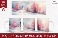 Christmas Village Mug Wrap, Christmas Sublimation Coffee Mug Product Image 1