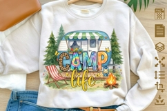 Camp Life PNG - Retro Camper Sublimation - Leopard Print Product Image 1