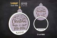 Mr & Mrs Christmas Ornament SVG laser cut file for Glowforge Product Image 2