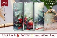 Watercolor Christmas Tumbler, Christmas Forest Tumbler Wrap Product Image 1