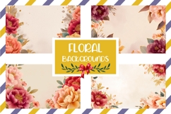 Cartoon Peony Background, Floral Background Designs Product Image 1