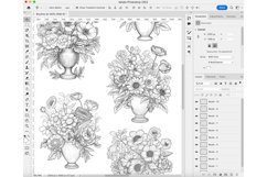 39 Procreate Flowers in vase Stamp Brushes Product Image 9