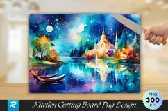 Watercolor Painting Cutting Board Sublimation Design Product Image 1