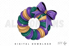 King Cake Coquette PNG, Mardi Gras Sublimation PNG Product Image 1
