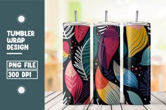 Abstract Shapes And Leaves Tumbler Wrap Sublimation Product Image 1