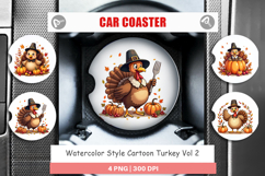 Cartoon Turkey Car Coaster Product Image 1