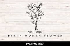 April Birth Flower Bouquet SVG - Daisy Product Image 1