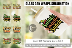 Sassy Elf Quote Glass Can Product Image 1