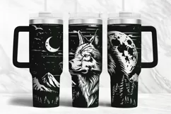 40oz Tumbler laser svg Wolf wrap | Engraved tumbler svg Product Image 1