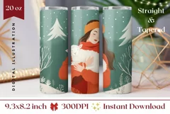 Winter Tumbler Wrap, Christmas Sheep Tumbler Sublimation Product Image 1