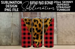 Buffalo Plaid Leporad Gold Glitter 20oz Skinny Tumbler Product Image 1