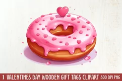 Retro Valentine Watercolor Clipart, Pink Valentine Product Image 1