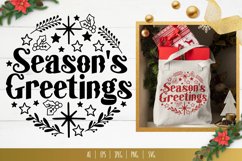 Season's Greetings, Round Shaped Christmas SVG Design Product Image 1