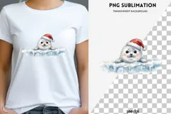 Christmas peeking character png design for T-shirts Product Image 1