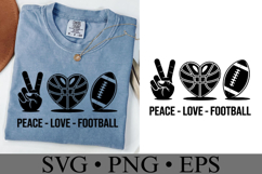 Peace Love Football Svg | Game Day Svg | Shirt Svg Product Image 2