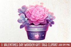 Pink Valentine Succulent Pot Clipart Product Image 1
