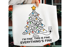 Funny Christmas Sublimation PNG, I&#039;m fine. this is fine PNG Product Image 3