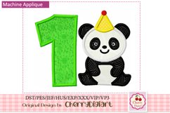 Panda Birthday Numbers applique machine embroidery 2168 Product Image 2