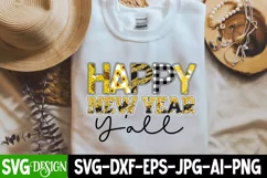 Happy New Year Y'all Sublimation Design , Happy New Year PNG Product Image 2