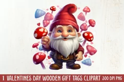 Cute Valentine Gnome Clipart, Gnome Clipart, Cute Gnome Product Image 1
