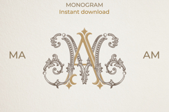 MA AM Wedding Monogram Logo | Elegant Initials Vector Product Image 1