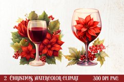 Christmas Wine Cup Sublimation Clipart Product Image 2