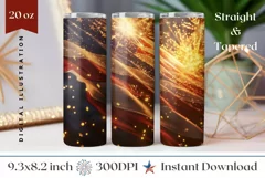 USA Tumbler Sublimation, Glitter American Flag Sublimation Product Image 1