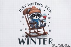 Winter Raccoon Sublimation Clipart PNG Product Image 1
