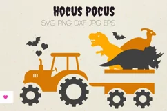 Halloween Dinosaur SVG - Split Monogram SVG, Hocus Pocus SVG Product Image 1