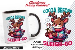 Funny Christmas reindeer BUNDLE Sublimation PNG. Product Image 4