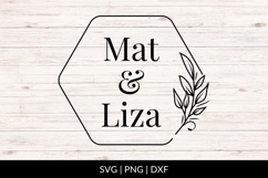 Hand Drawn Wedding Frame SVG With Hexagon Shape Product Image 1