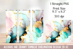 Alcohol ink Tumbler Design Sublimation. 20 oz, PNG. Product Image 2