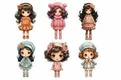 Cute Baby Girl Watercolor Clipart Product Image 2