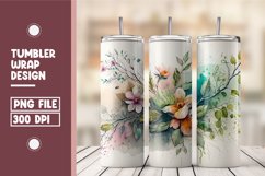 Spring floral tumbler wrap sublimation Product Image 1