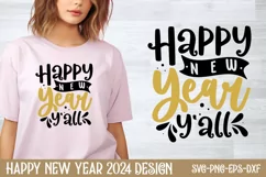 Happy new year y'all SVG, Happy New Year SVG Product Image 1