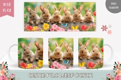 Spring Mug Design, Easter Bunnies Mug Sublimation Product Image 1