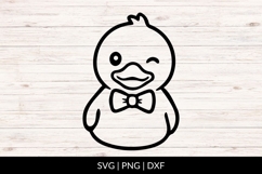 Rubber Duck wearing a Bow Tie SVG Product Image 1